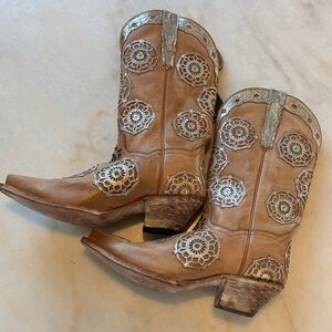 New w tags -real leather and  Silver Embroidered Boots